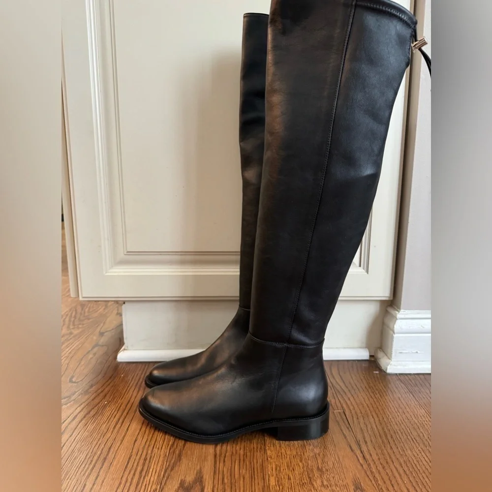 Aquatalia Norina Weatherproof Over The Knee Black Leather Boot 9